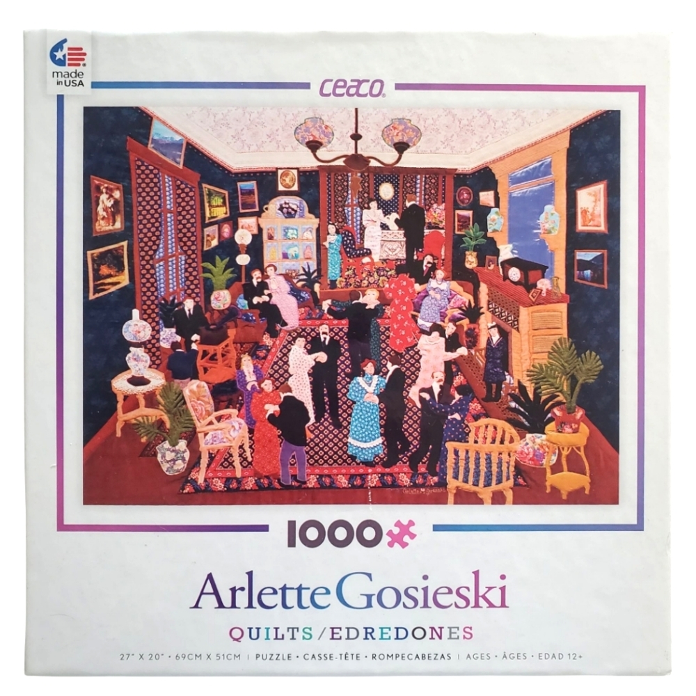 Ceaco Arlette Gosieski Quilts Party at Linette's Jigsaw Puzzle 1000 Pieces